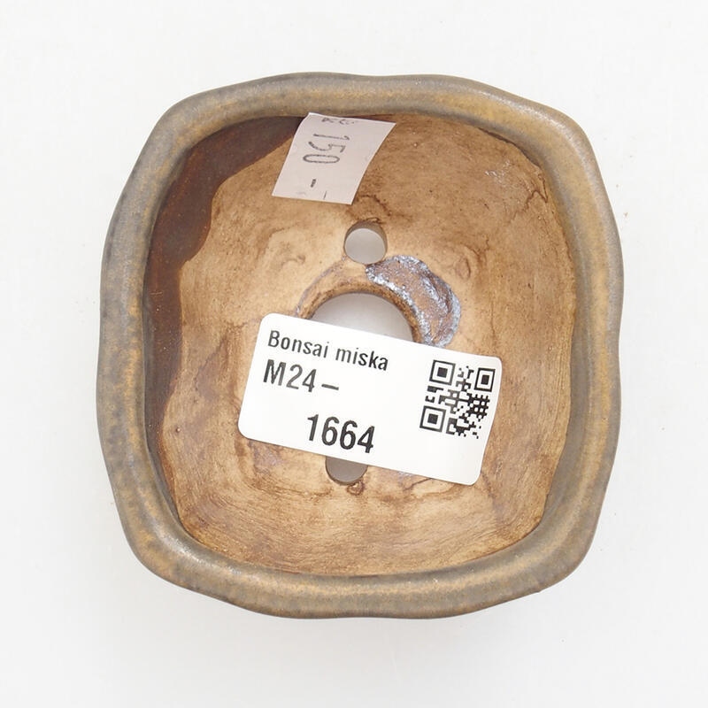 Bonsaischale aus Keramik 6,5 x 6,5 x 3,5 cm, braun