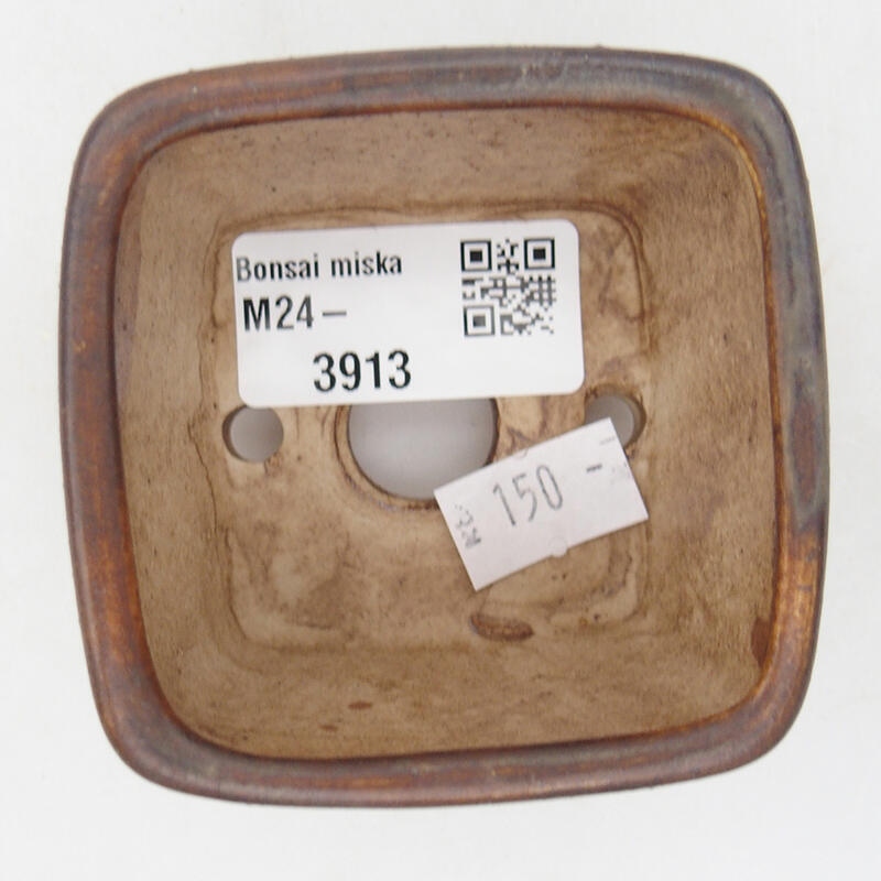 Bonsaischale aus Keramik 6,5 x 6,5 x 4,5 cm, braun