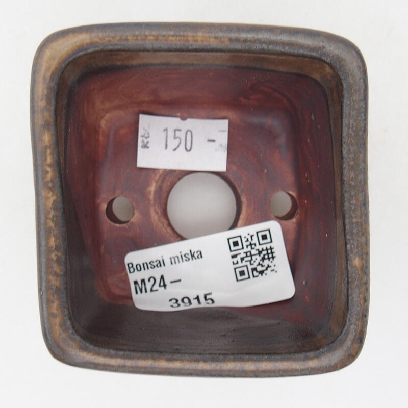 Bonsaischale aus Keramik 6,5 x 6,5 x 4,5 cm, braun