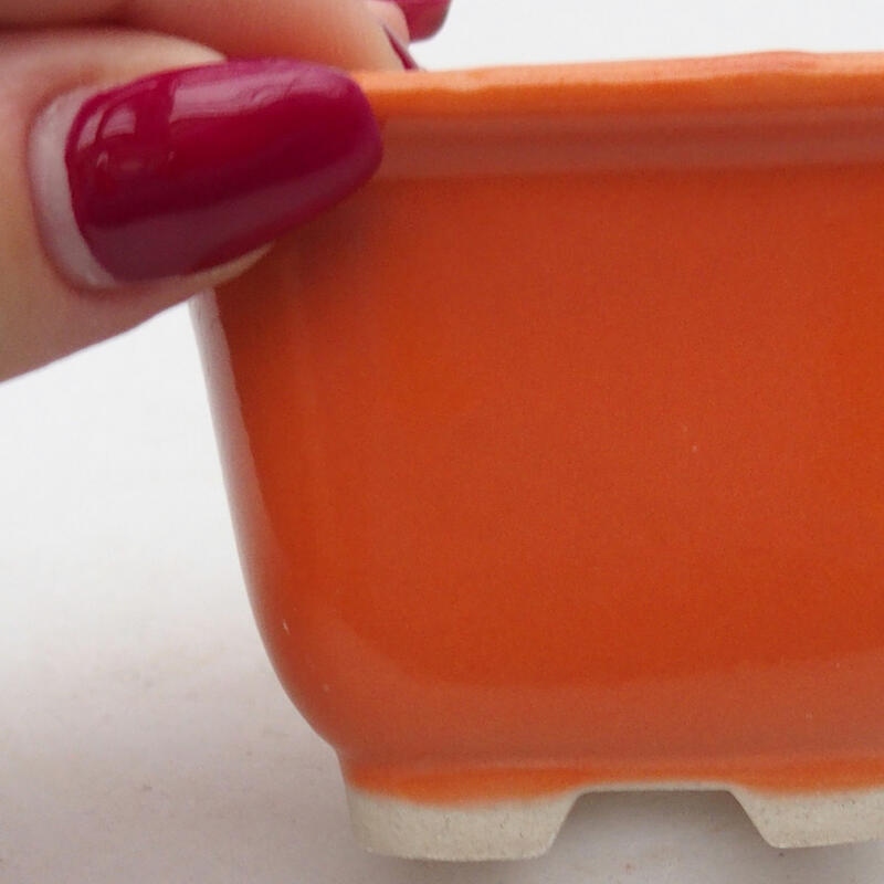 Bonsaischale aus Keramik 6,5 x 6,5 x 4,5 cm, orange