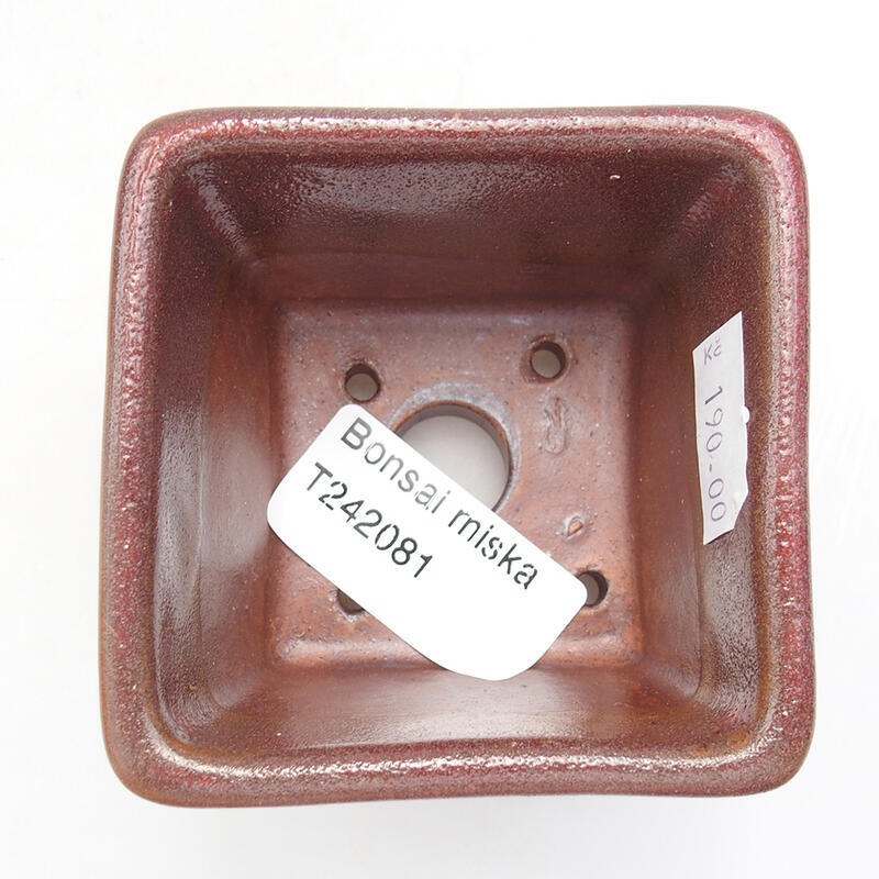 Bonsaischale aus Keramik 6,5 x 6,5 x 5 cm, metallfarben