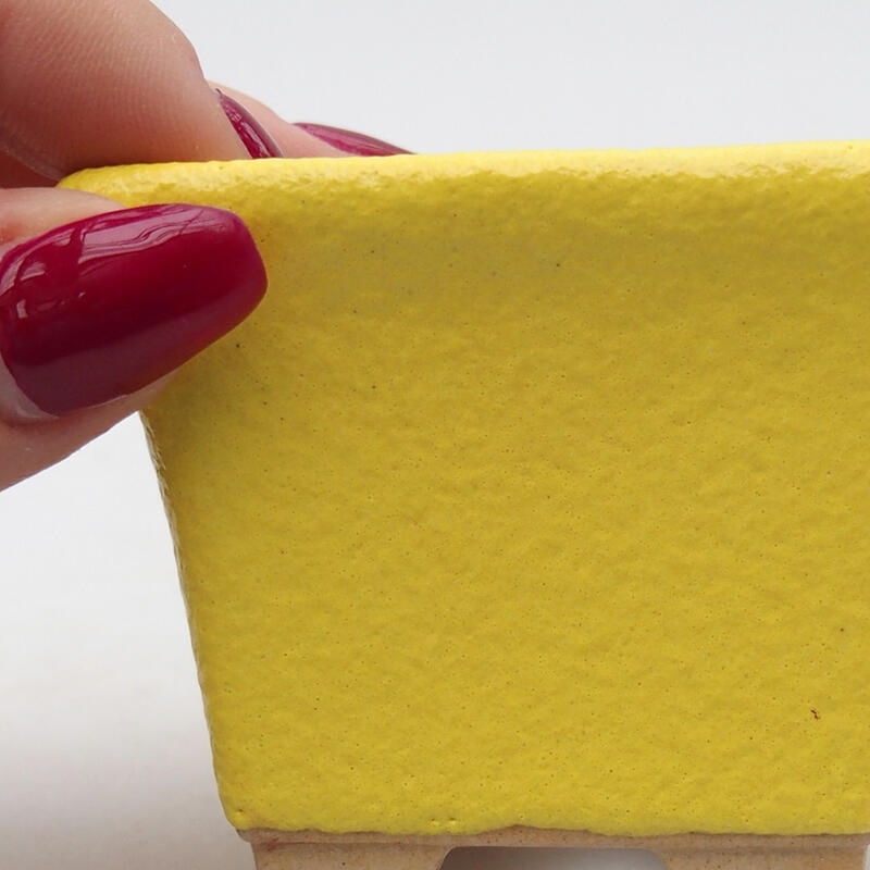 Bonsaischale aus Keramik 6,5 x 6,5 x 5 cm, gelb