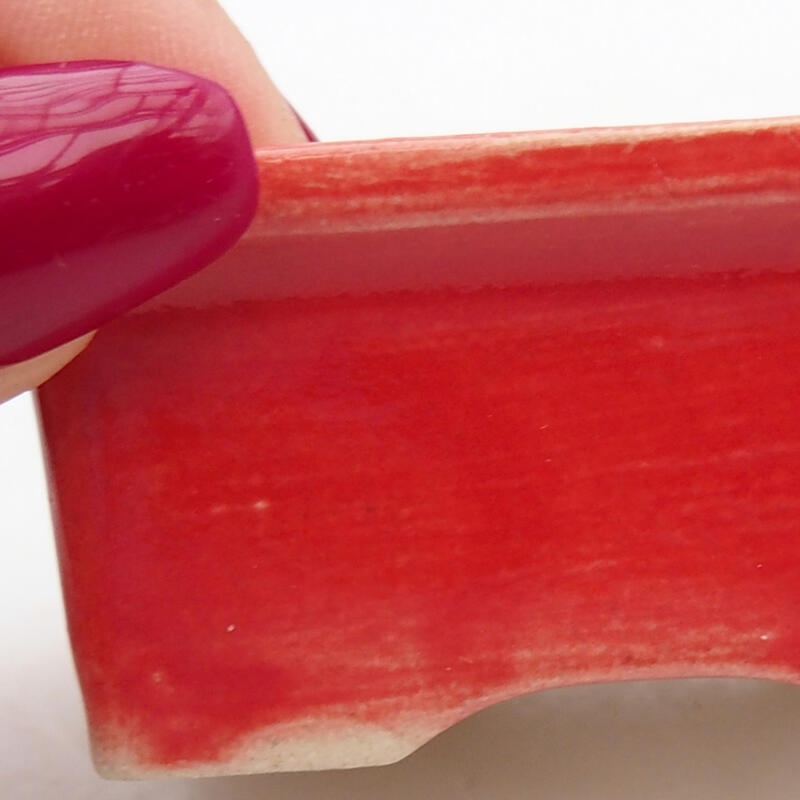 Bonsaischale aus Keramik 6 x 4,5 x 2,5 cm, Farbe rot