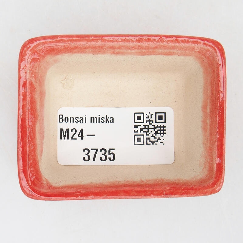 Bonsaischale aus Keramik 6 x 4,5 x 2,5 cm, Farbe rot