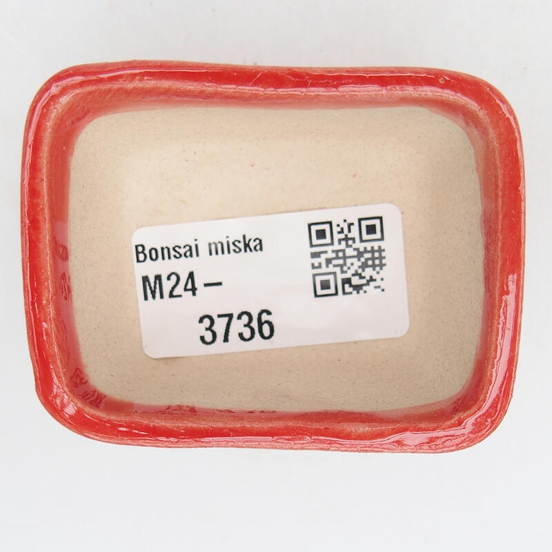 Bonsaischale aus Keramik 6 x 4 x 3 cm, Farbe rot