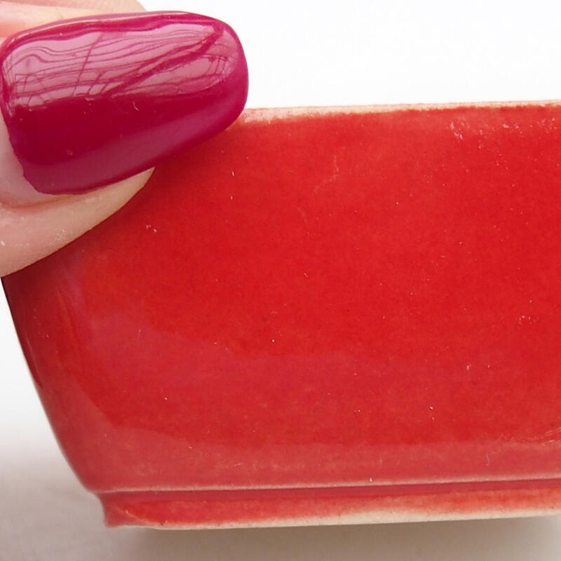 Bonsaischale aus Keramik 6 x 4 x 3 cm, Farbe rot