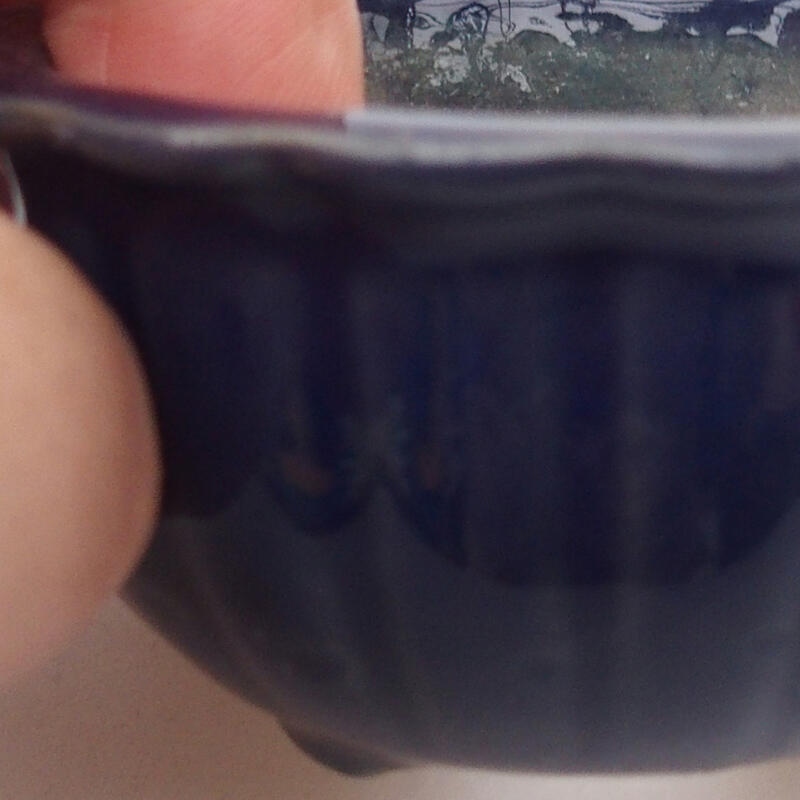 Bonsaischale aus Keramik 6 x 6 x 3,5 cm, Farbe blau