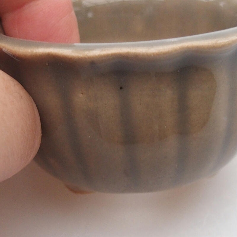 Bonsaischale aus Keramik 6 x 6 x 3,5 cm, grau