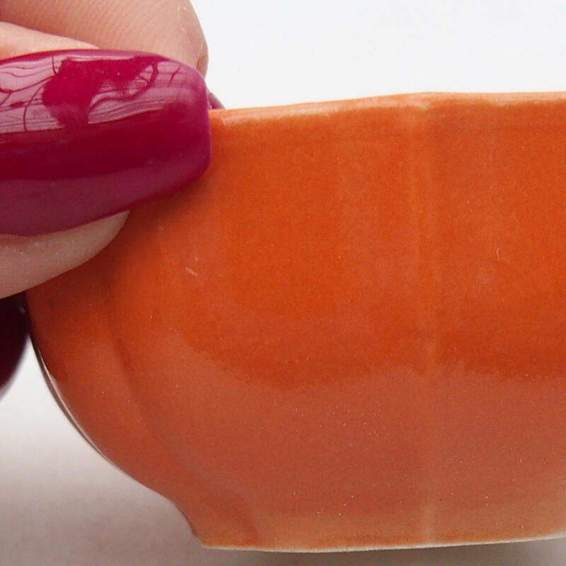 Bonsaischale aus Keramik 6 x 6 x 3 cm, orange