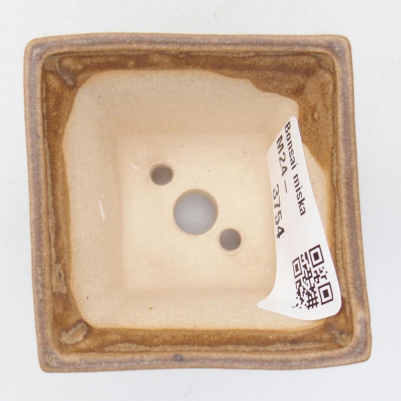 Bonsaischale aus Keramik 6 x 6 x 4 cm, Farbe beige