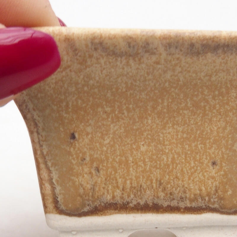 Bonsaischale aus Keramik 6 x 6 x 4 cm, Farbe beige