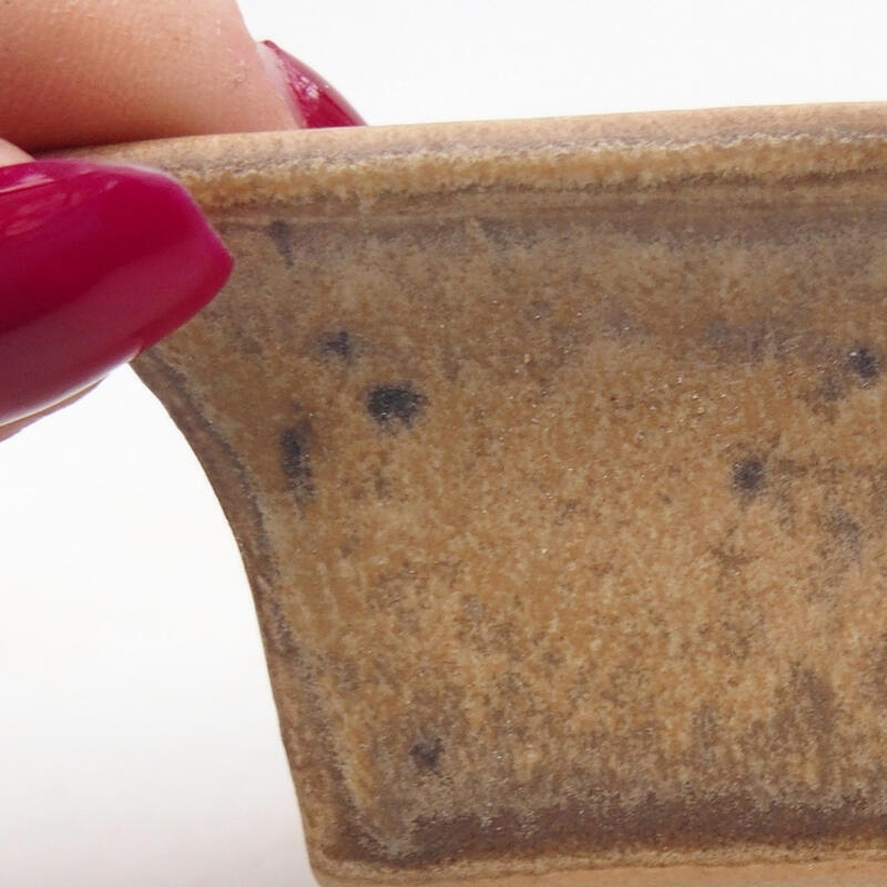 Bonsaischale aus Keramik 6 x 6 x 4 cm, Farbe beige