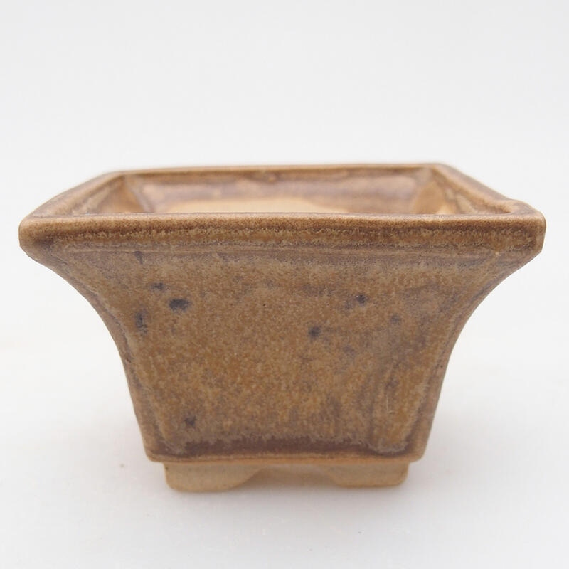 Bonsaischale aus Keramik 6 x 6 x 4 cm, Farbe beige
