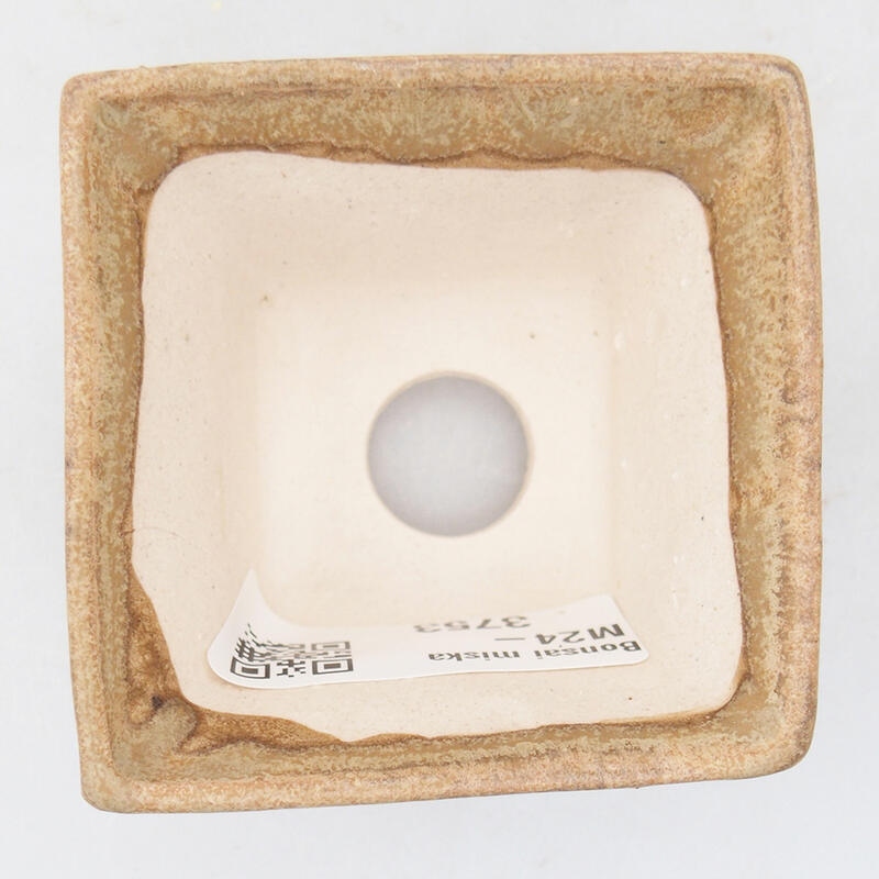 Bonsaischale aus Keramik 6 x 6 x 4 cm, Farbe beige