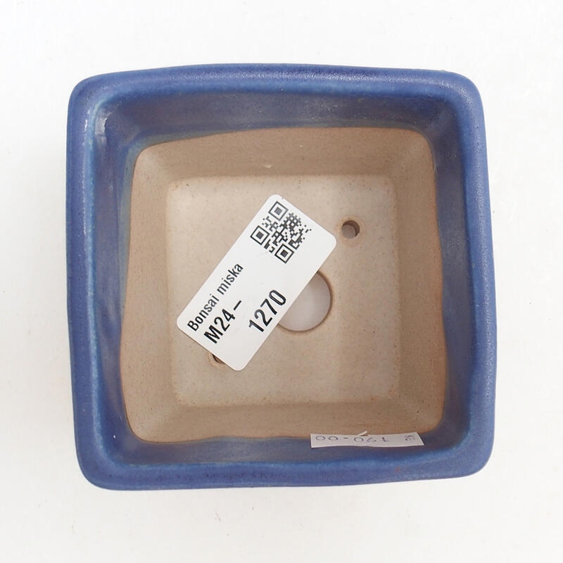 Bonsaischale aus Keramik 7,5 x 7,5 x 7 cm, Farbe blau