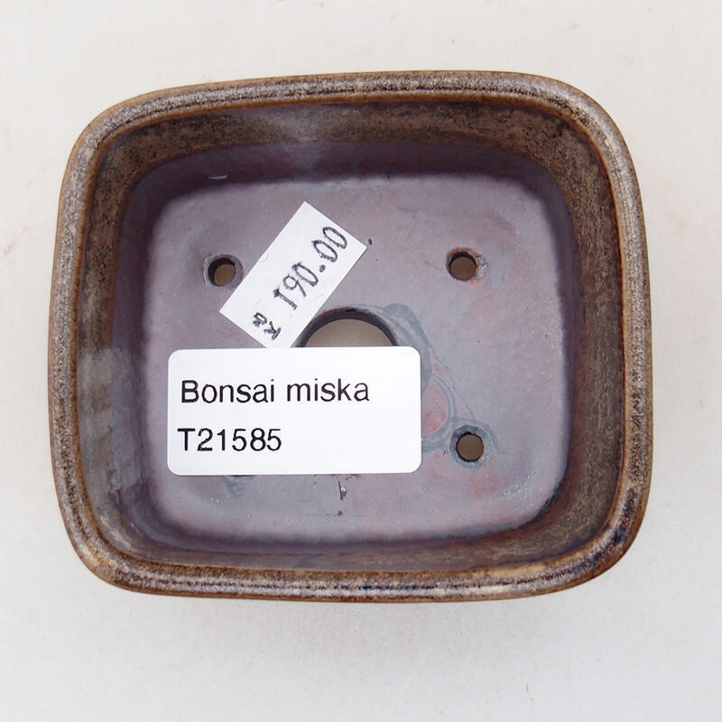 Bonsaischale aus Keramik 7,5 x 7 x 3 cm, braun