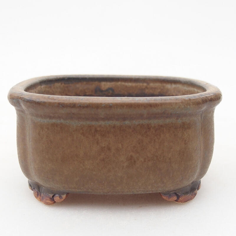 Bonsaischale aus Keramik 7,5 x 7 x 4 cm, braun