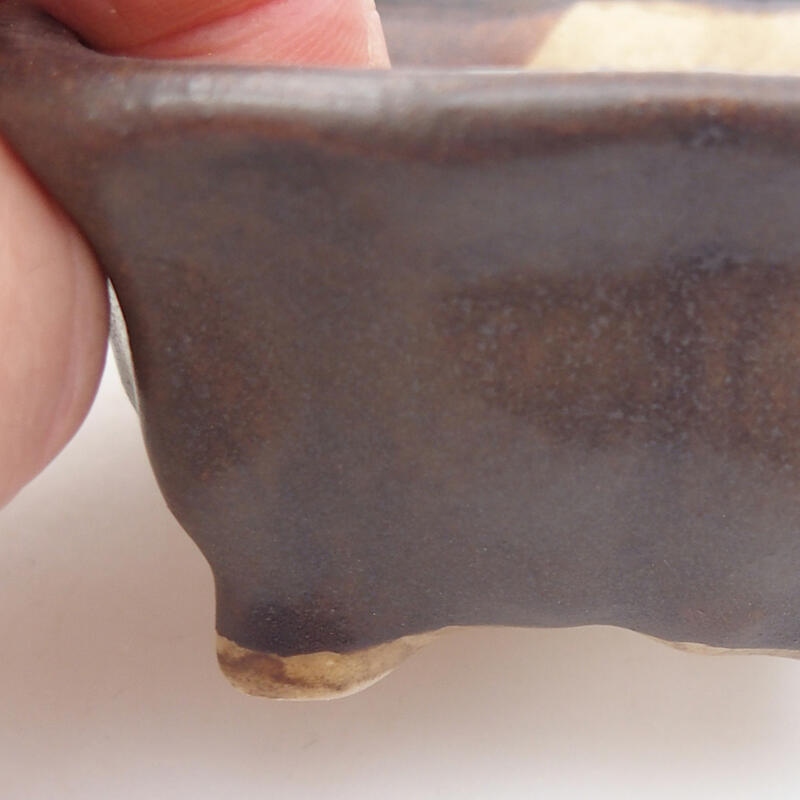 Bonsaischale aus Keramik 7 x 6,5 x 3,5 cm, braun