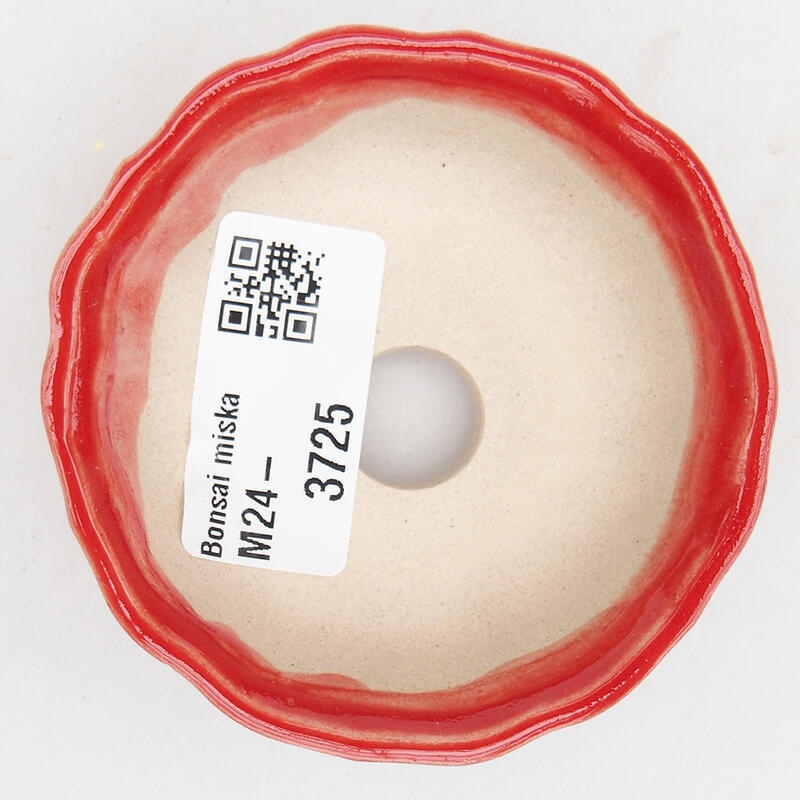 Bonsaischale aus Keramik 7 x 7 x 2,5 cm, Farbe rot