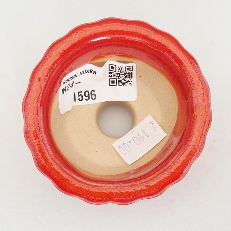 Bonsaischale aus Keramik 7 x 7 x 3,5 cm, Farbe rot