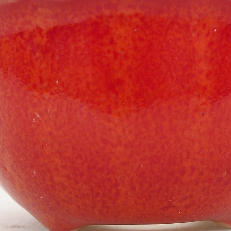 Bonsaischale aus Keramik 7 x 7 x 3,5 cm, Farbe rot