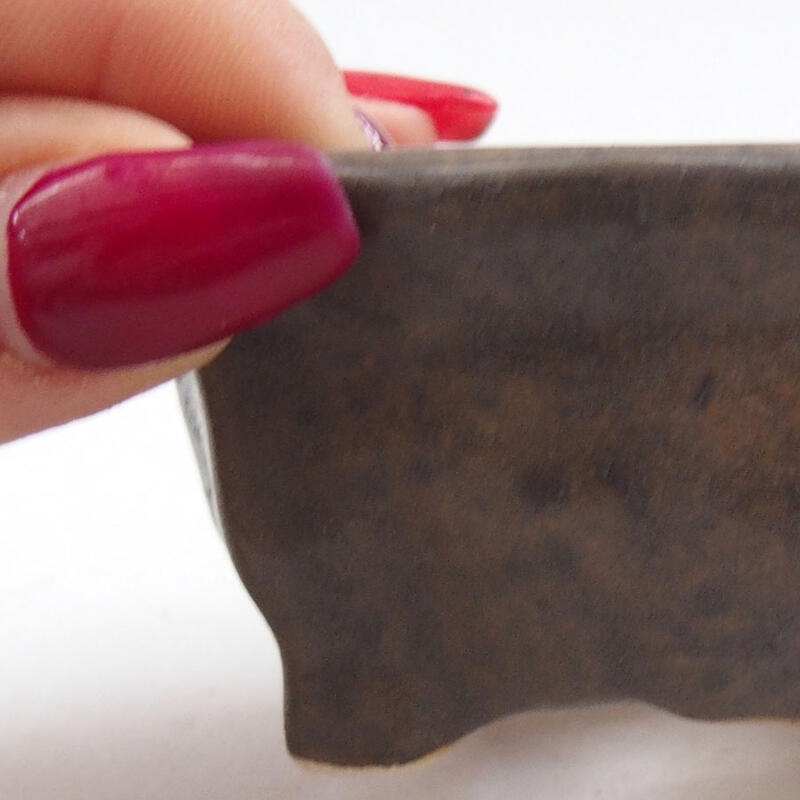 Bonsaischale aus Keramik 7 x 7 x 3,5 cm, braun