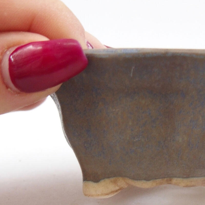 Bonsaischale aus Keramik 7 x 7 x 3,5 cm, Farbe blau