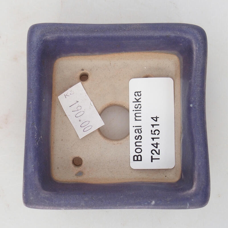 Bonsaischale aus Keramik 7 x 7 x 3 cm, Farbe lila