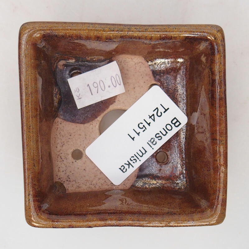 Bonsaischale aus Keramik 7 x 7 x 3 cm, braun