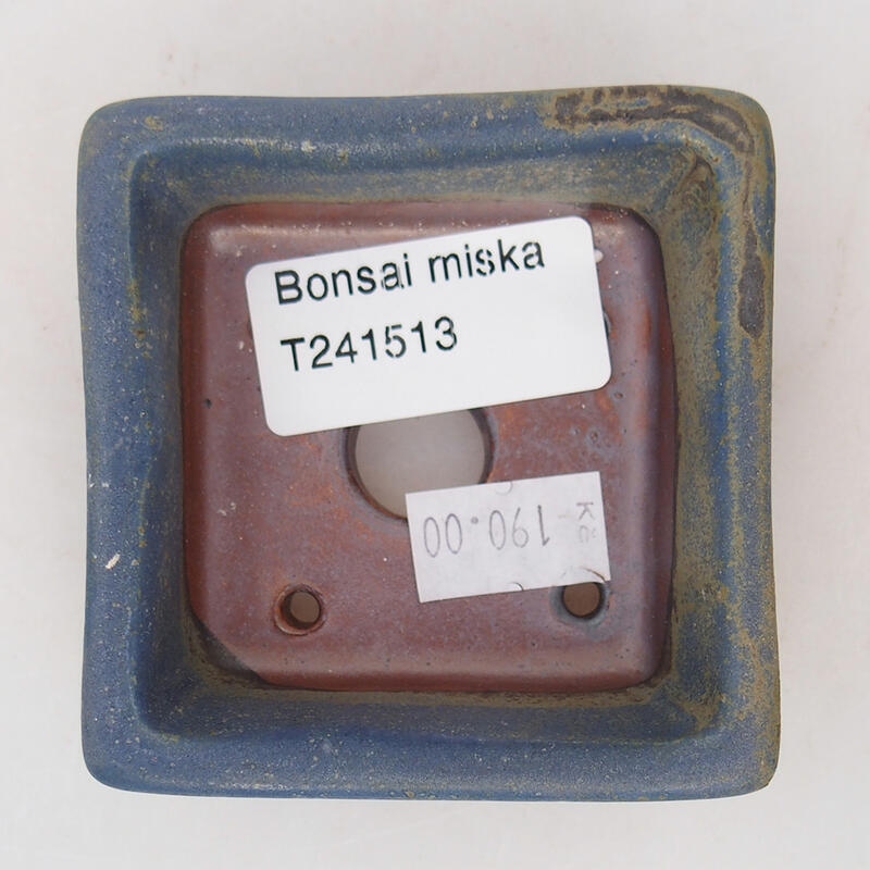 Bonsaischale aus Keramik 7 x 7 x 3 cm, Farbe blau