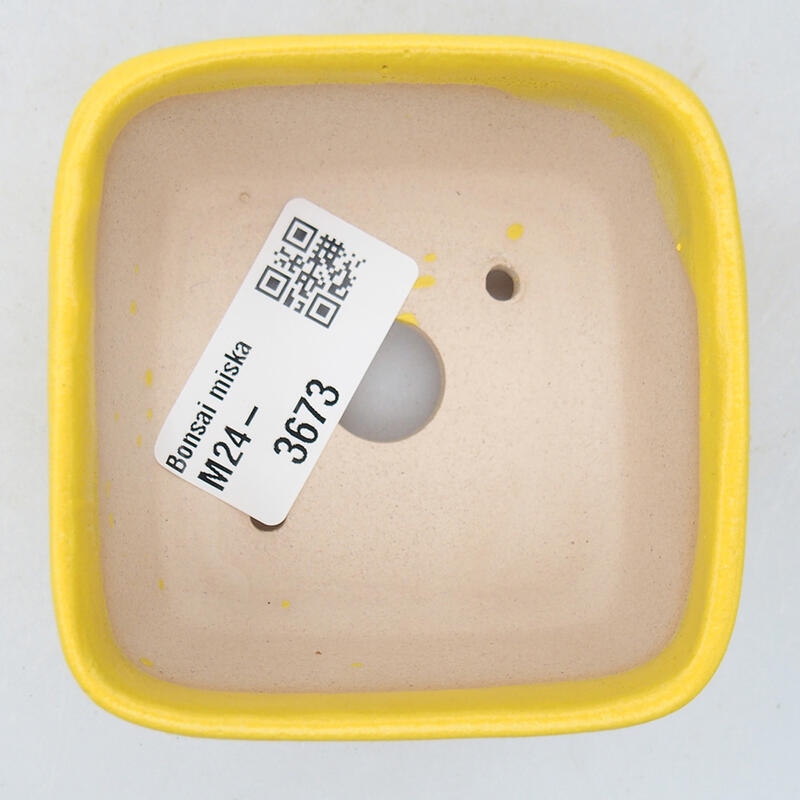 Bonsaischale aus Keramik 7 x 7 x 4 cm, gelb