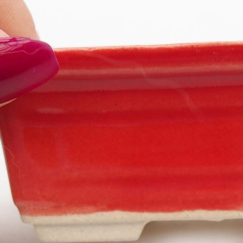 Bonsaischale aus Keramik 8,5 x 6 x 3,5 cm, Farbe rot