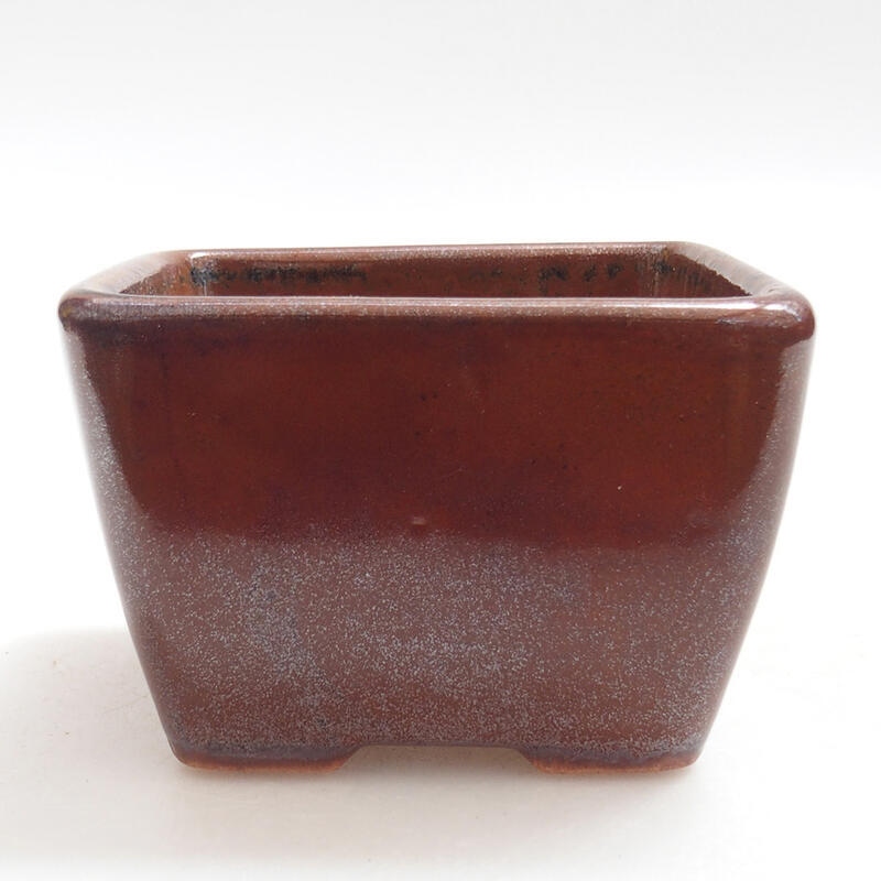 Bonsaischale aus Keramik 8,5 x 8,5 x 5,5 cm, braun