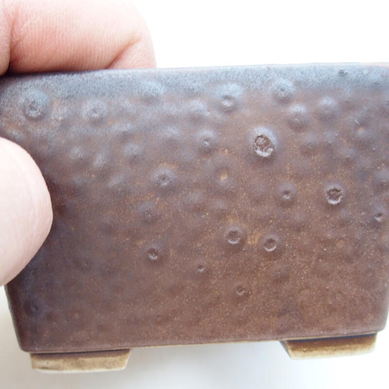 Bonsaischale aus Keramik 8,5 x 8,5 x 5,5 cm, braun