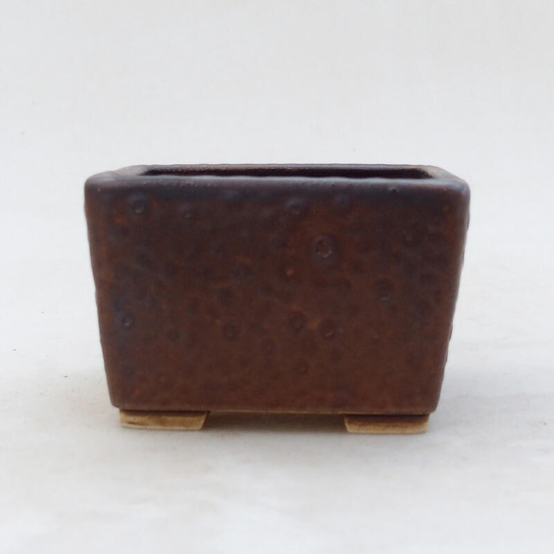 Bonsaischale aus Keramik 8,5 x 8,5 x 5,5 cm, braun
