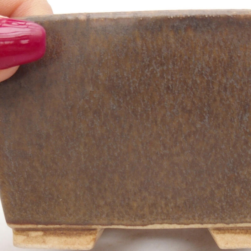 Bonsaischale aus Keramik 8,5 x 8,5 x 5,5 cm, braun