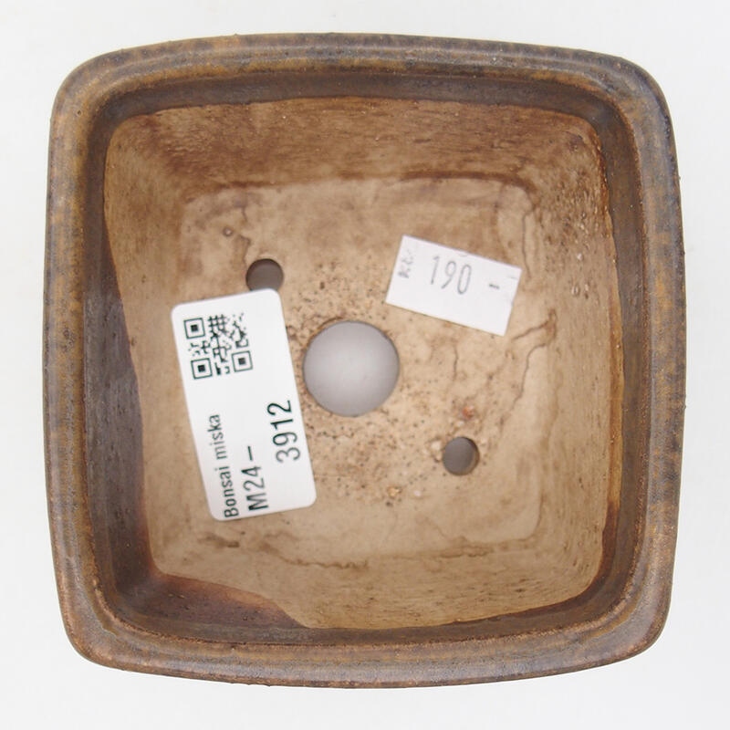 Bonsaischale aus Keramik 8,5 x 8,5 x 5,5 cm, braun