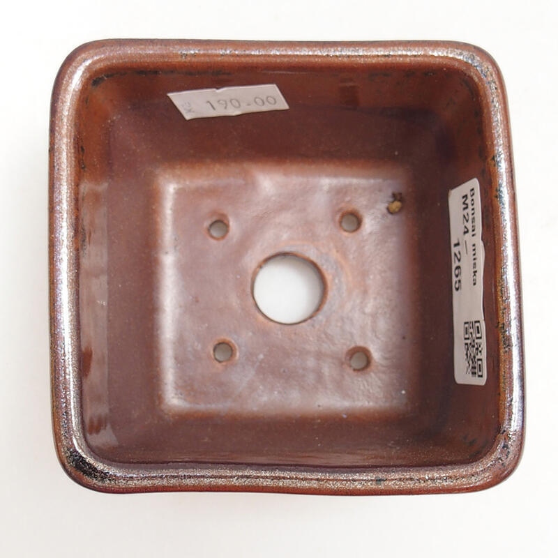 Bonsaischale aus Keramik 8,5 x 8,5 x 5,5 cm, braun