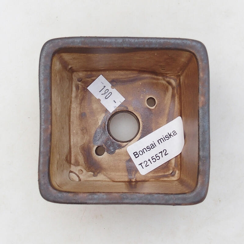 Bonsaischale aus Keramik 8,5 x 8,5 x 5,5 cm, braun