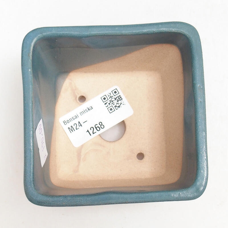 Bonsaischale aus Keramik 8,5 x 8,5 x 5,5 cm, Farbe blau