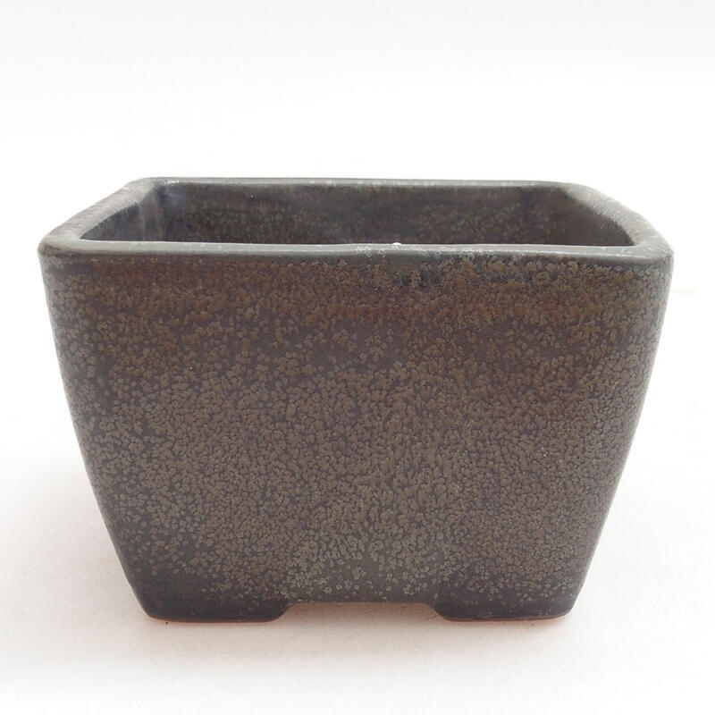 Bonsaischale aus Keramik 8,5 x 8,5 x 5,5 cm, grau