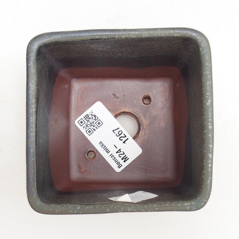 Bonsaischale aus Keramik 8,5 x 8,5 x 5,5 cm, grau