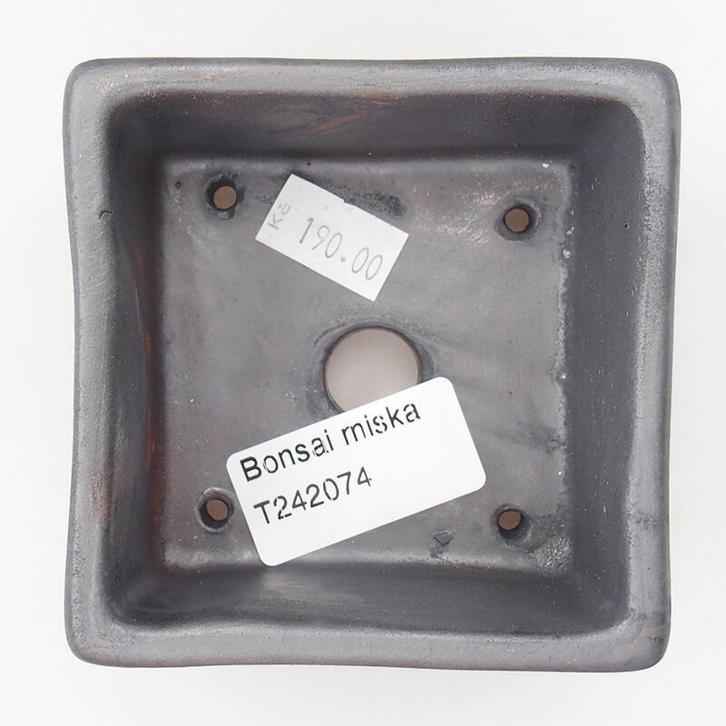 Bonsaischale aus Keramik 8,5 x 8,5 x 5 cm, grau