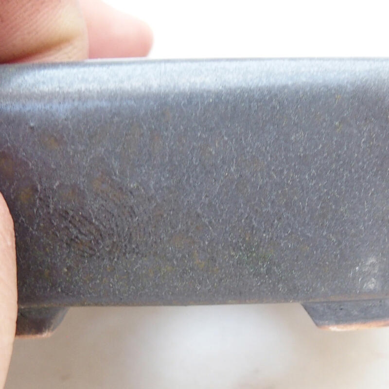 Bonsaischale aus Keramik 8 x 7 x 3,5 cm, metallfarben