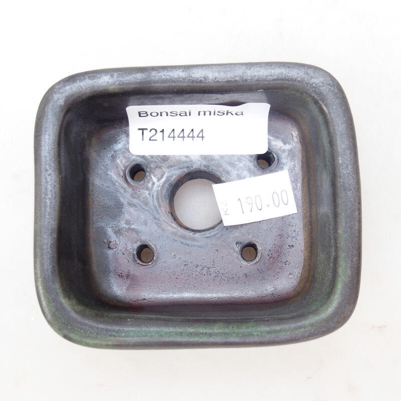 Bonsaischale aus Keramik 8 x 7 x 3,5 cm, metallfarben