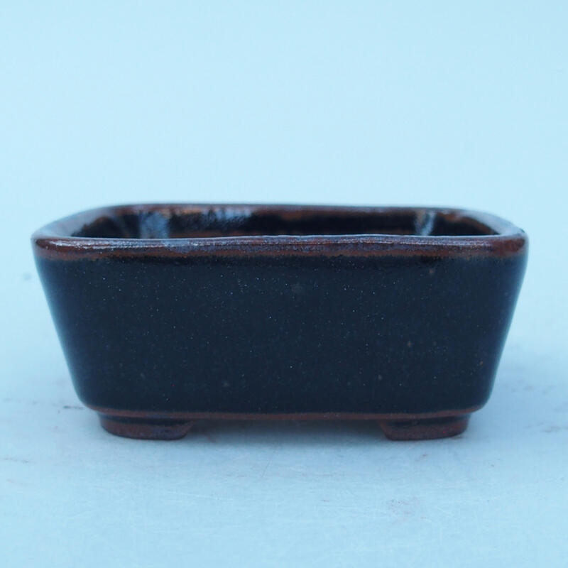 Bonsaischale aus Keramik 8 x 7 x 3 cm, schwarz-braun