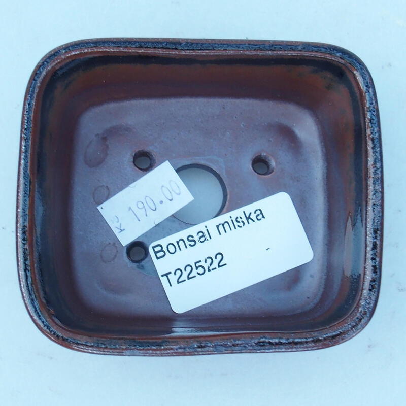 Bonsaischale aus Keramik 8 x 7 x 3 cm, schwarz-braun