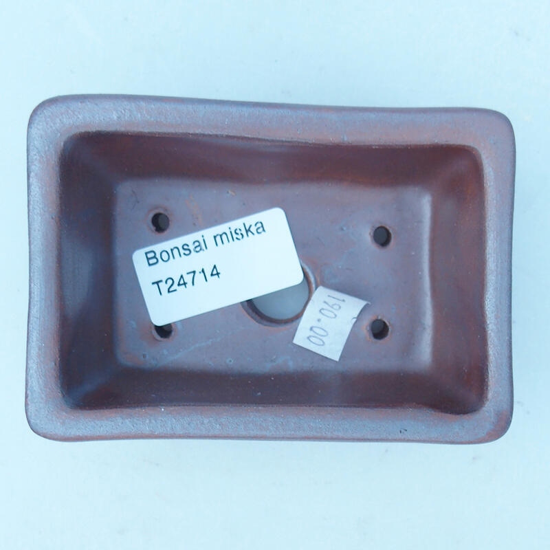 Bonsaischale aus Keramik 8 x 7 x 3 cm, metallfarben
