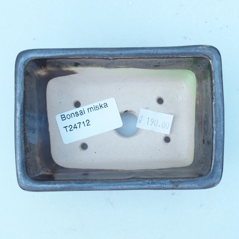 Bonsaischale aus Keramik 8 x 7 x 3 cm, metallfarben