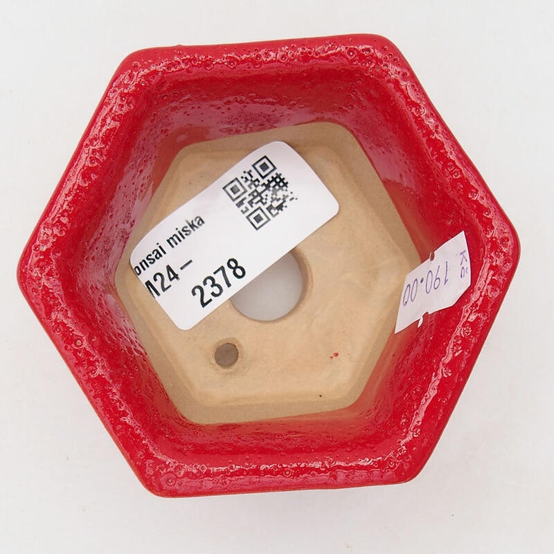 Bonsaischale aus Keramik 8 x 7 x 4 cm, Farbe rot